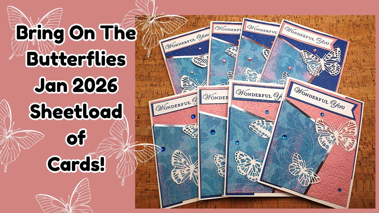 Целая стопка бабочек! Январь 2026. Набор открыток.