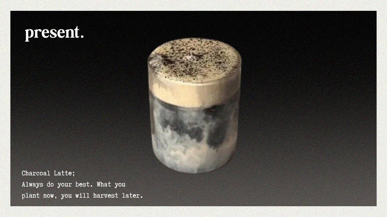 charcoal latte.