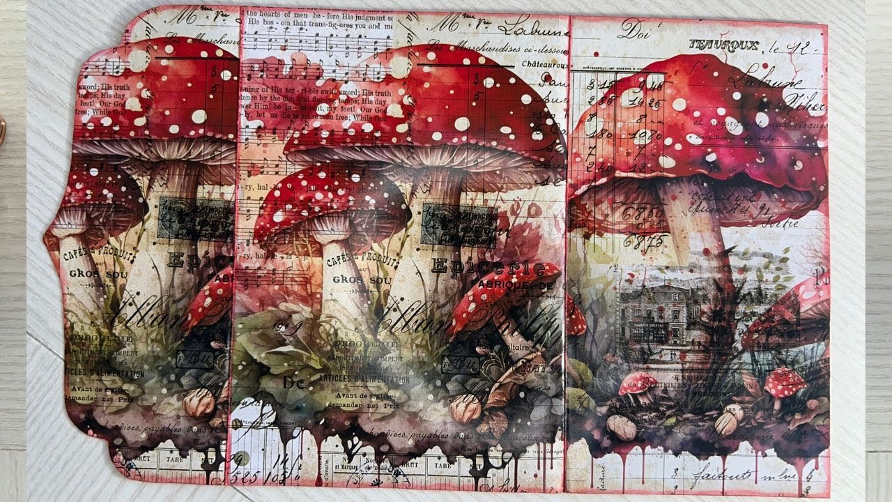 Mushroom Themed Junk Journal Folio 🌿 | Free Printable DIY Ephemera Folder with Pockets