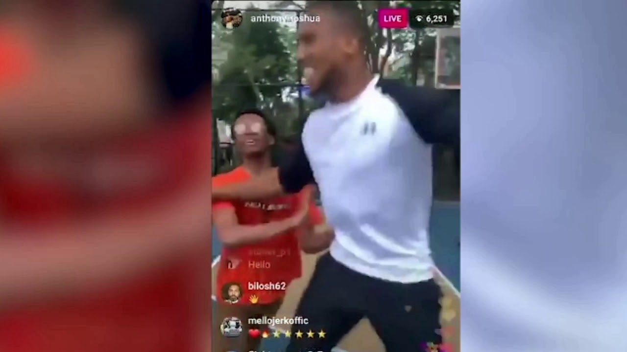 FAN MUGS OFF ANTHONY JOSHUA ON IG LIVE SHOWING 0 RESPECT AFTER RUIZ RAISED HIS BELTS