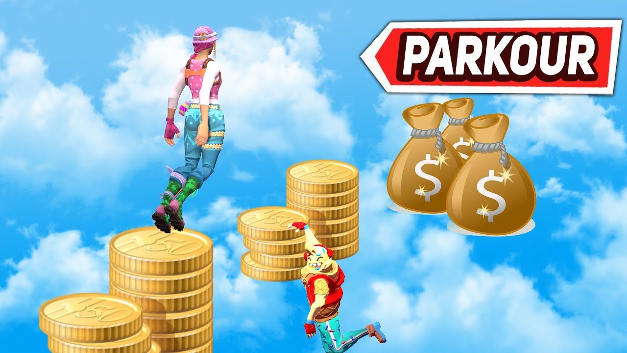 *APUESTO 100$ CON HERNY* PARKOUR DINERO FORTNITE PARKOUR