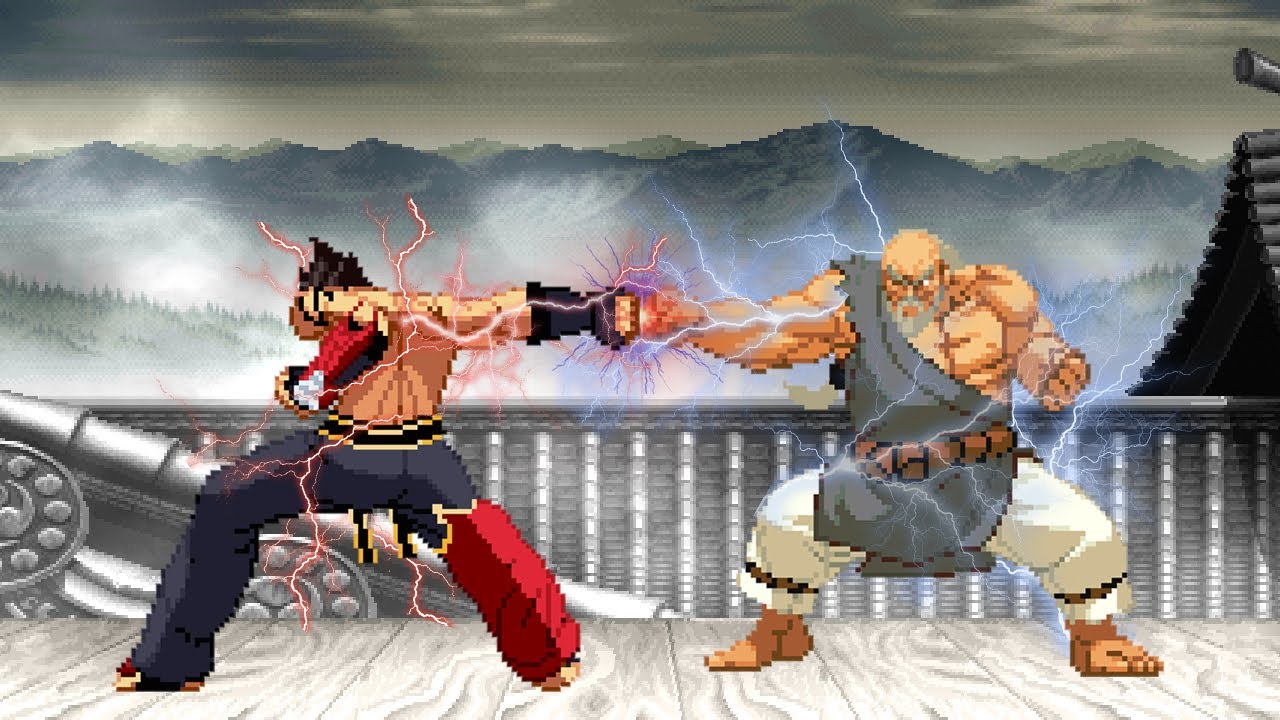 Jin Kazama VS Gouken Super Hard Fight! Tekken Vs Street Fighter Mugen [Namco X Capcom]