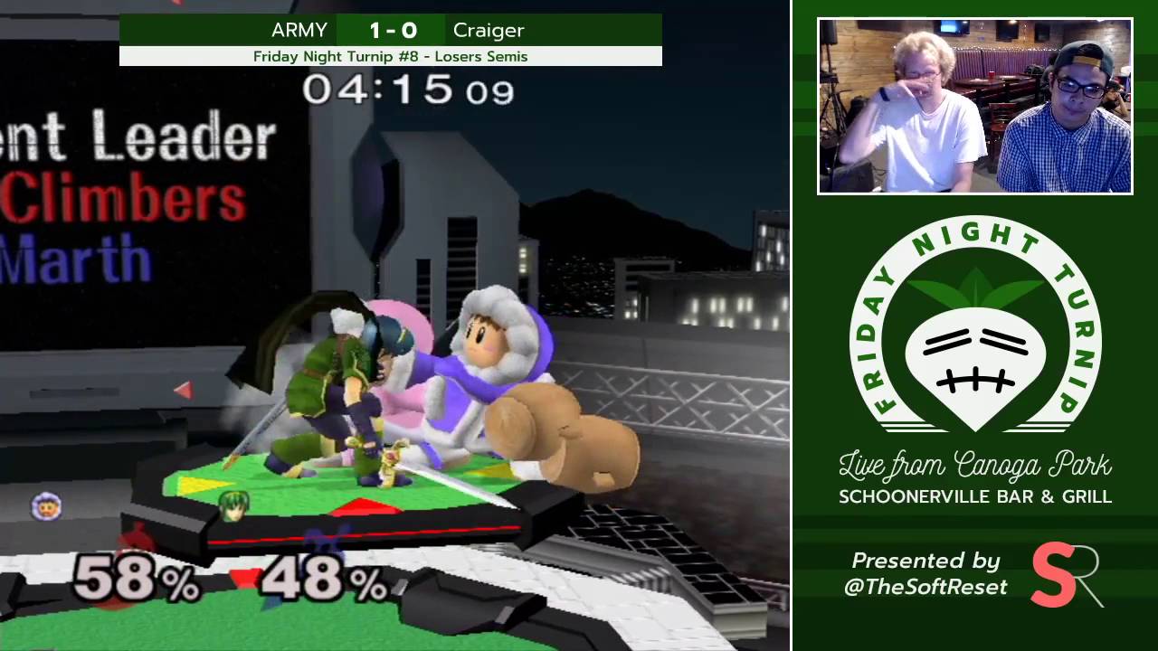 Friday Night Turnip #8 - ARMY (Ice Climbers) vs. Craiger (Fox/Marth/Dr. Mario) - Losers Semis