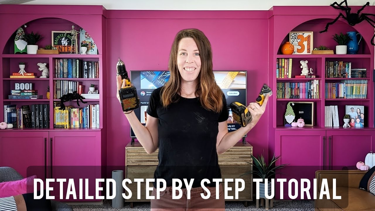 DIY Arched Bookcase Built In Entertainment Center l Part 1: Base Cabinet & Shaker Style Doors
