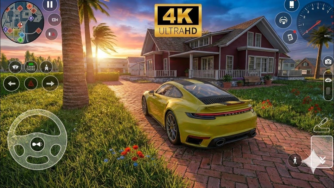 Porsche 911 Car Gameplay - Car Parking Driving School Gameplay | 4K Ultra Graphics