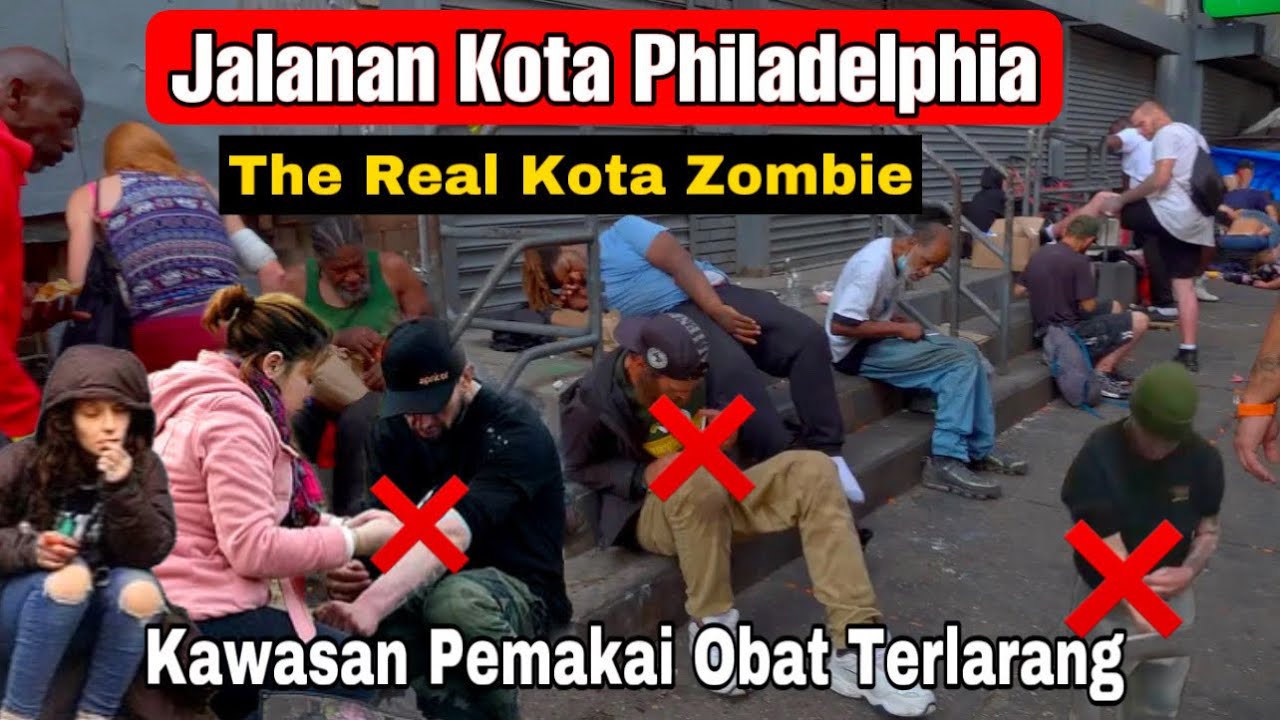 SISI LAIN AMERIKA BERJALAN 1KM DI KAWASAN RAWAN KENSINGTON AVE PHILADELPHIA