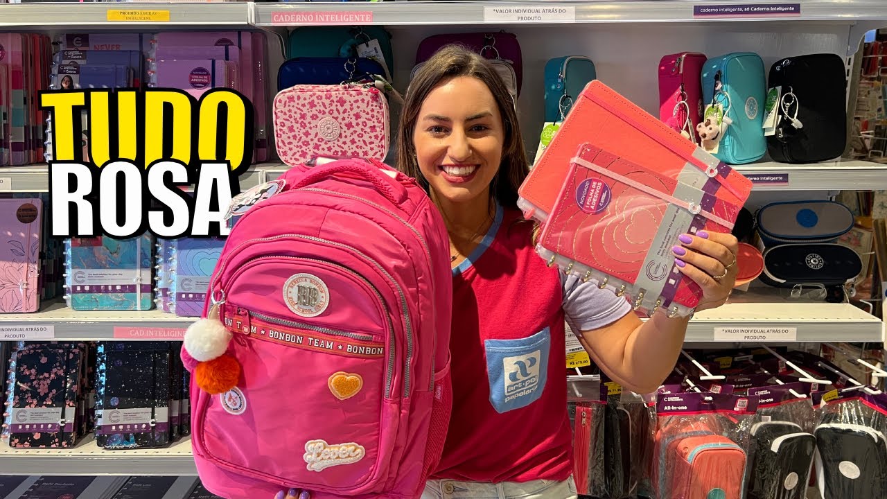 MONTEI UMA MOCHILA TODA ROSA | PAPELARIA ART PEL