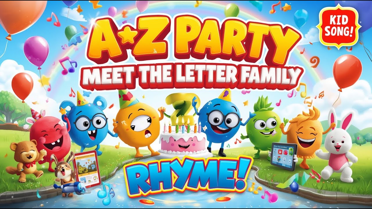 A-Z Party Meet the Letter Family || Kid Song || Rhyme