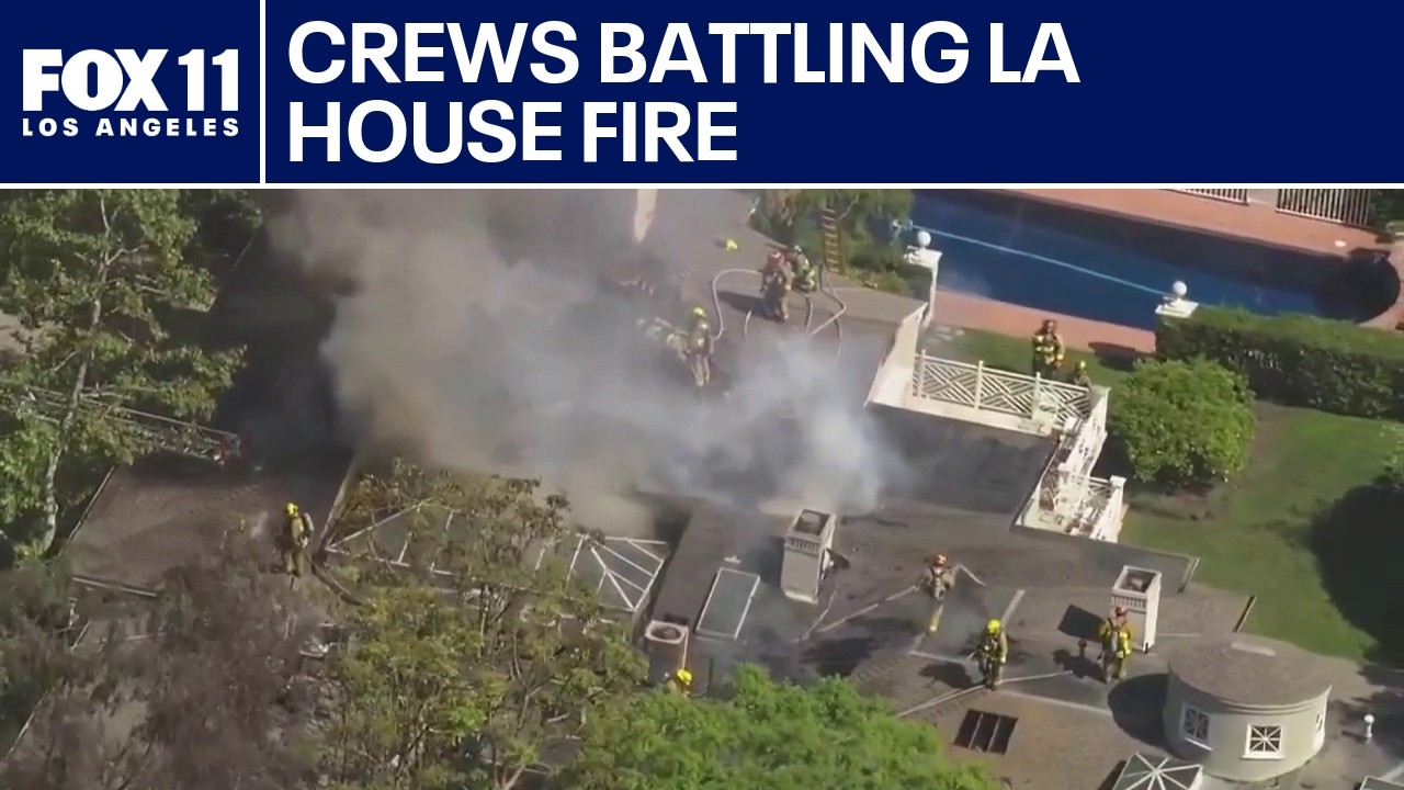 Crews battling house fire in Beverly Crest