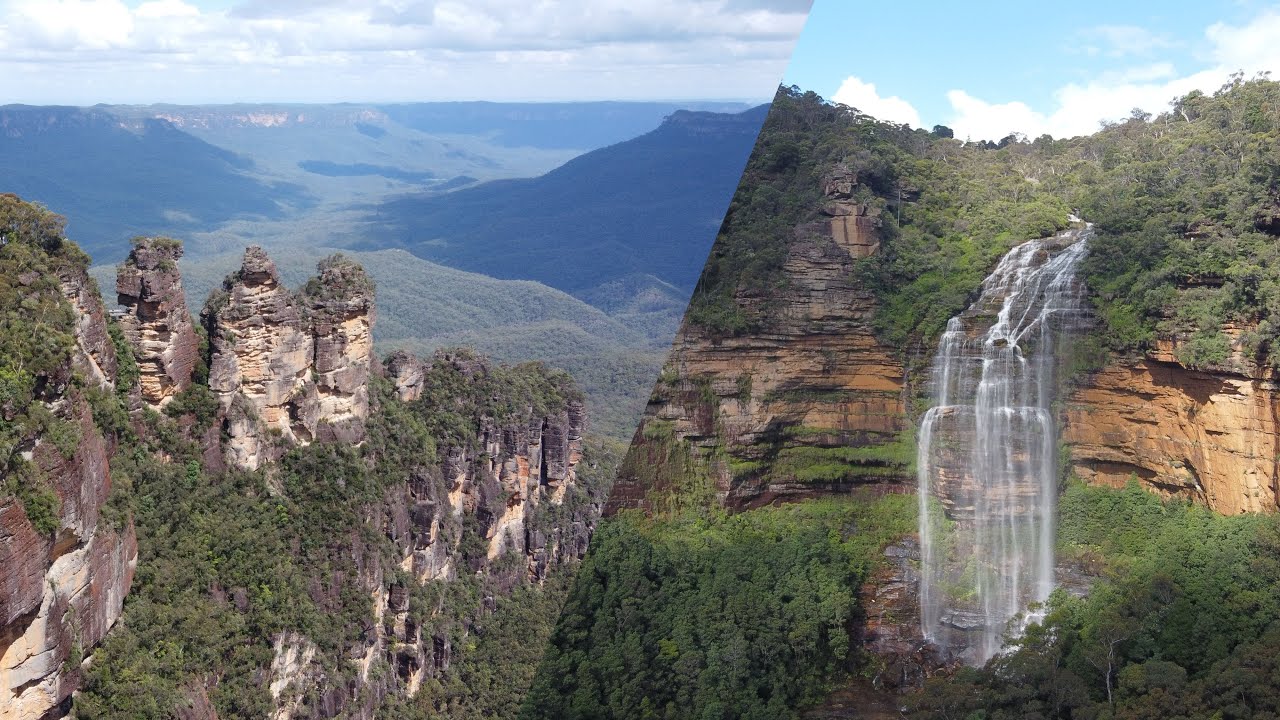 4K Drone Footage: Blue Mountains - Three Sisters and Wentworth Falls