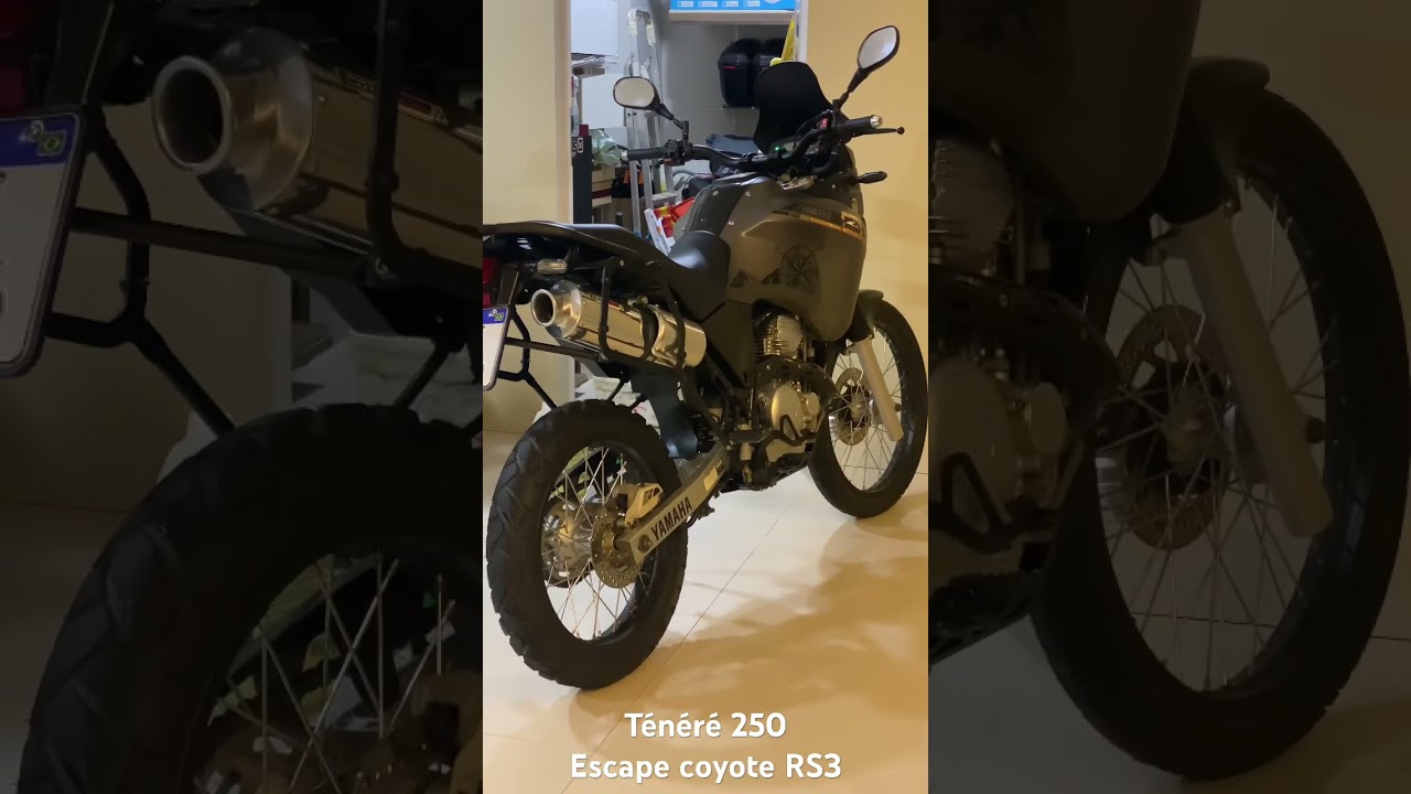 Yamaha Tenere 250 com escapamento coyote RS3 &ldquo; boca 0 &ldquo; #yamaha #tenere #250