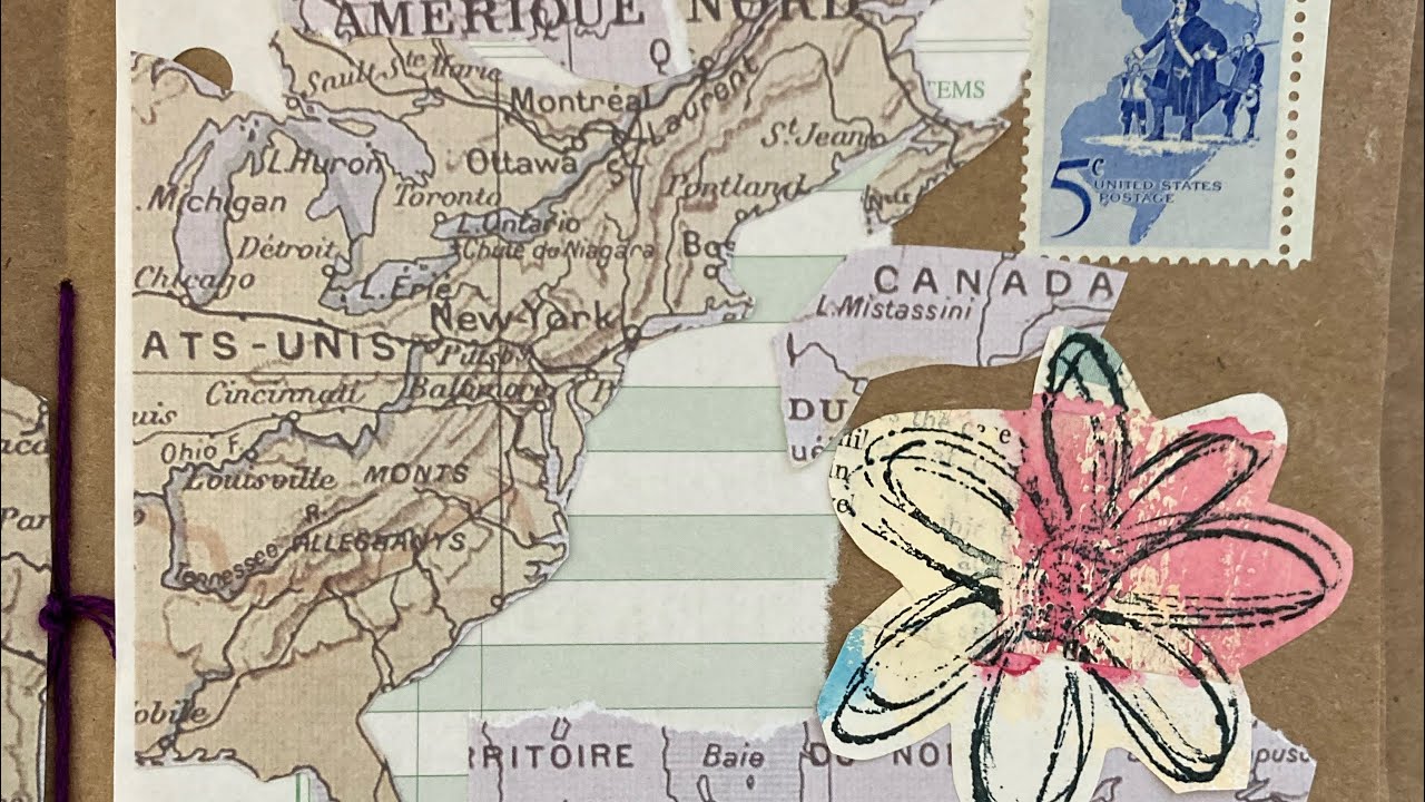 how to begin a brown paper junk journal🩷use fussy cuts and scraps