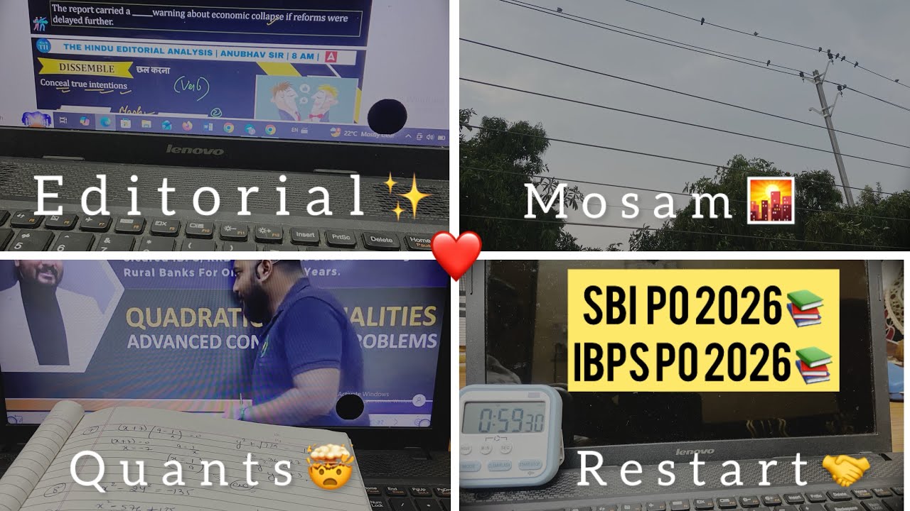 Day 2 of SBI PO/IBPS PO Banking exam preparation☺️📚🌸|8 hours Study routine✨♥️|Productive Study Vlog🦋