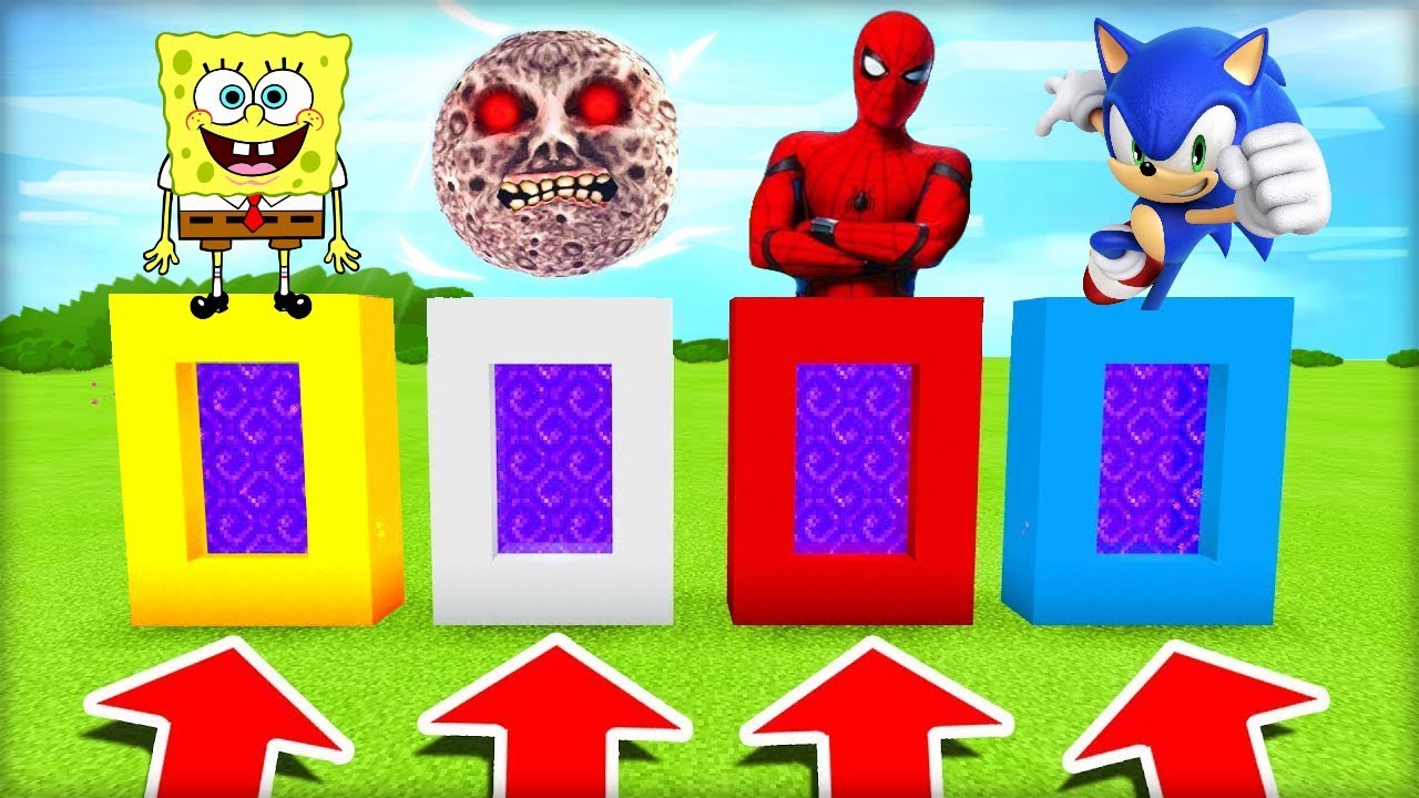 NEVYBER SI ŠPATNÝ PORTÁL V MINECRAFTU! (Spongebob, Lunar Blood Moon, Spiderman, Sonic)