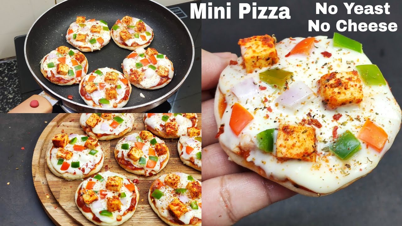 Mini Pizza Without Cheese, Yeast, Oven & Pizza Sauce | मिनी पिज्जा बनाए बिना यिस्ट,चीज,पिज्जा सॉस के