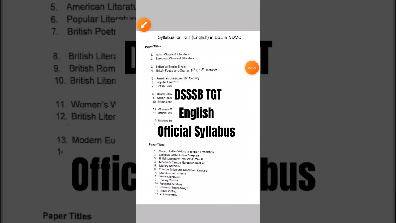 DSSSB 2024 TGT English Official Syllabus #dsssbsyllabus  #dsssb Dsssb tgt english syllabus 2024