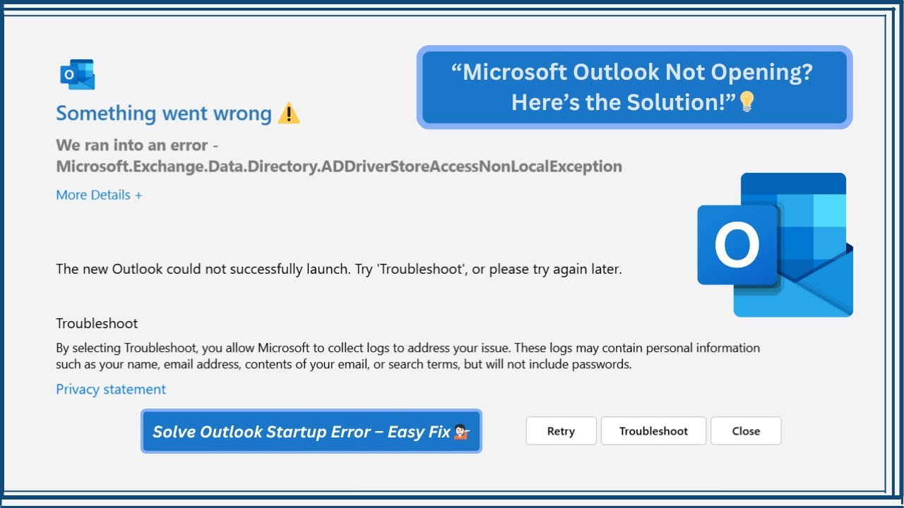 Как исправить ошибку «Новый Outlook» — что-то пошло не так | Решение проблемы с запуском Outlook