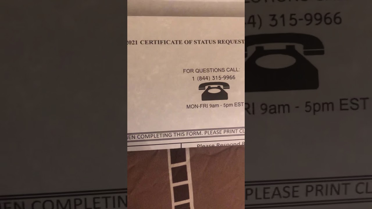 Certificate Of Status Scam