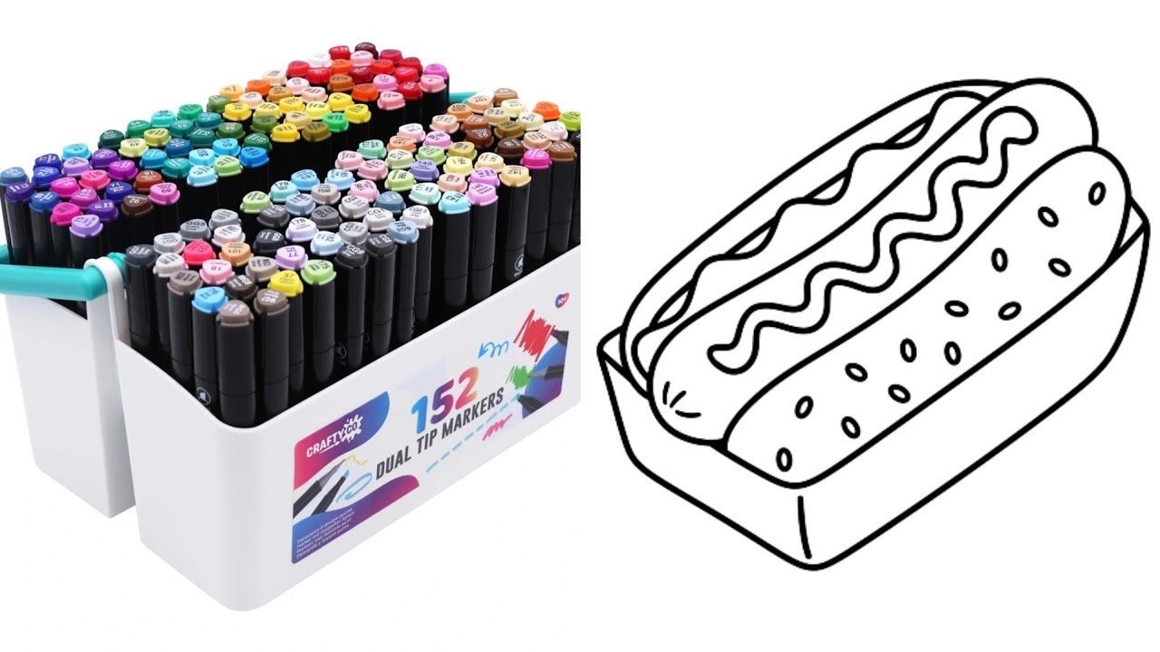 Color With Me (ASMR) | Cute Snacks Coloring Book 🌭 | Relaxing & Satisfying Coloring