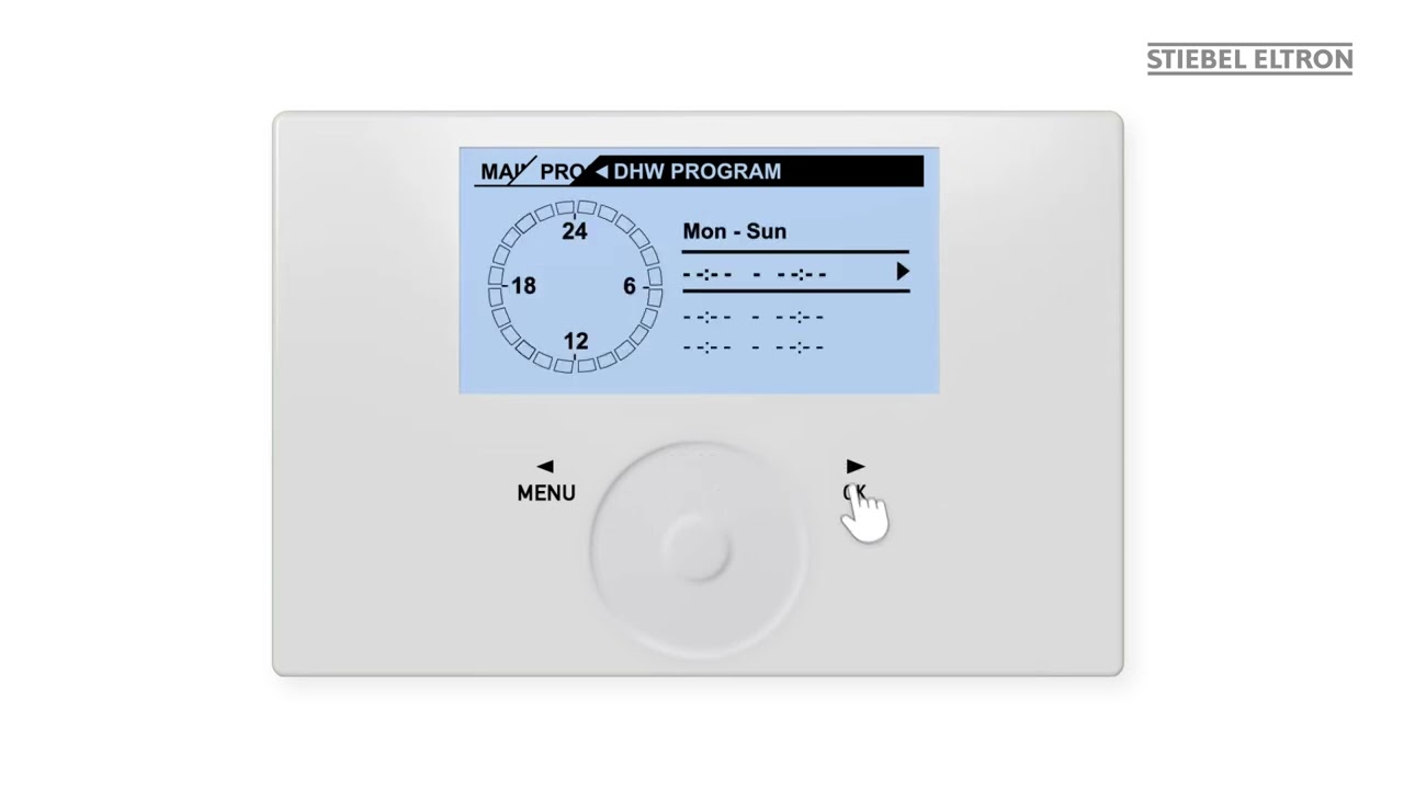 Heat Pump Setting the Hot Water Program