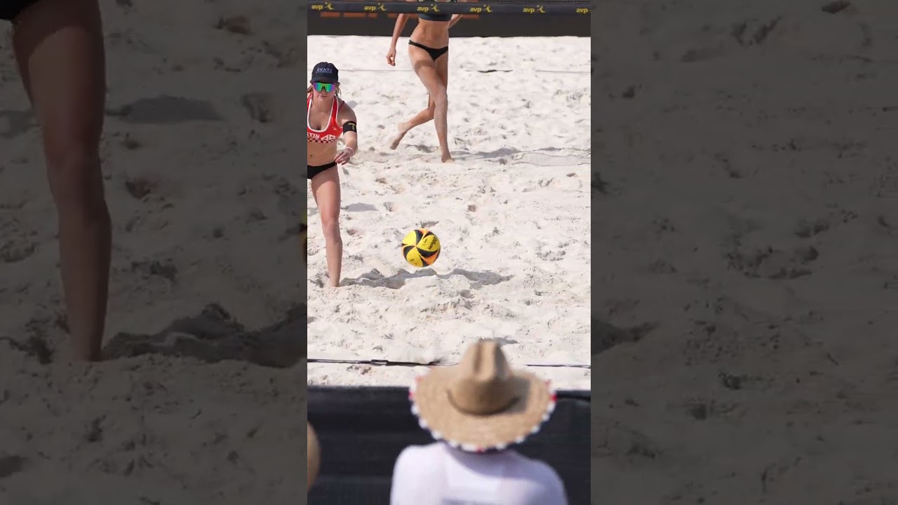 Luck or skill? 🤔  April Ross #beachvolleyball