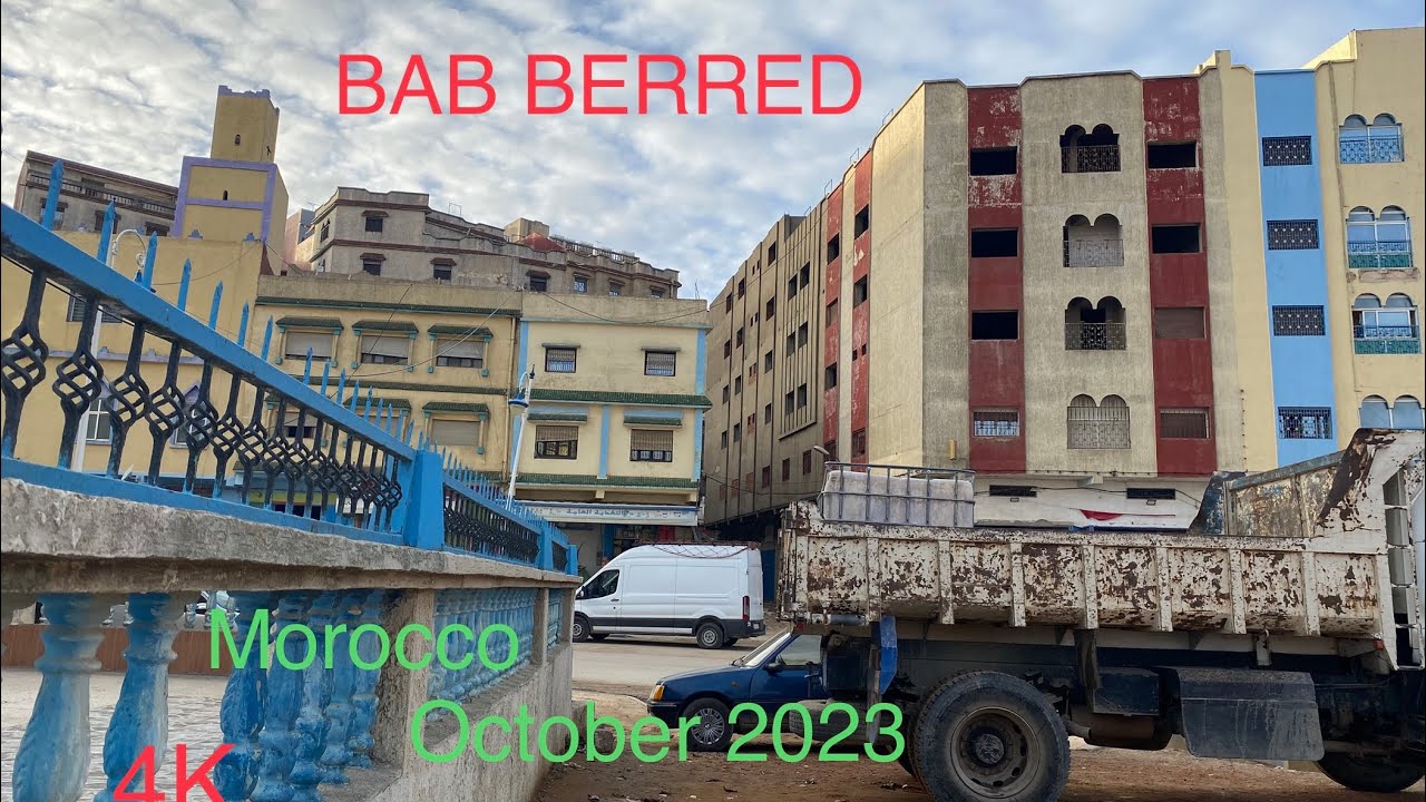 4k walk in bab berred morocco. chaouen. october 2023.