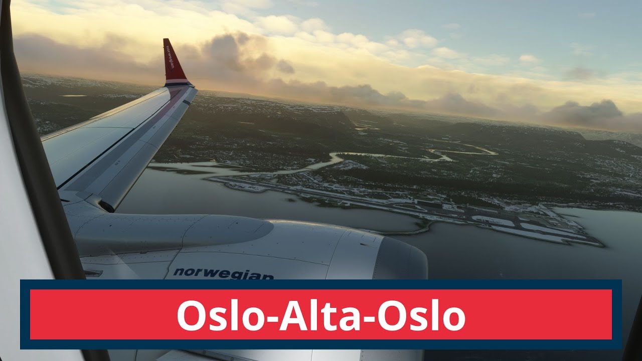 MSFS2020 flying from Oslo to Alta to Oslo Norwegian iFly 737-MAX 8