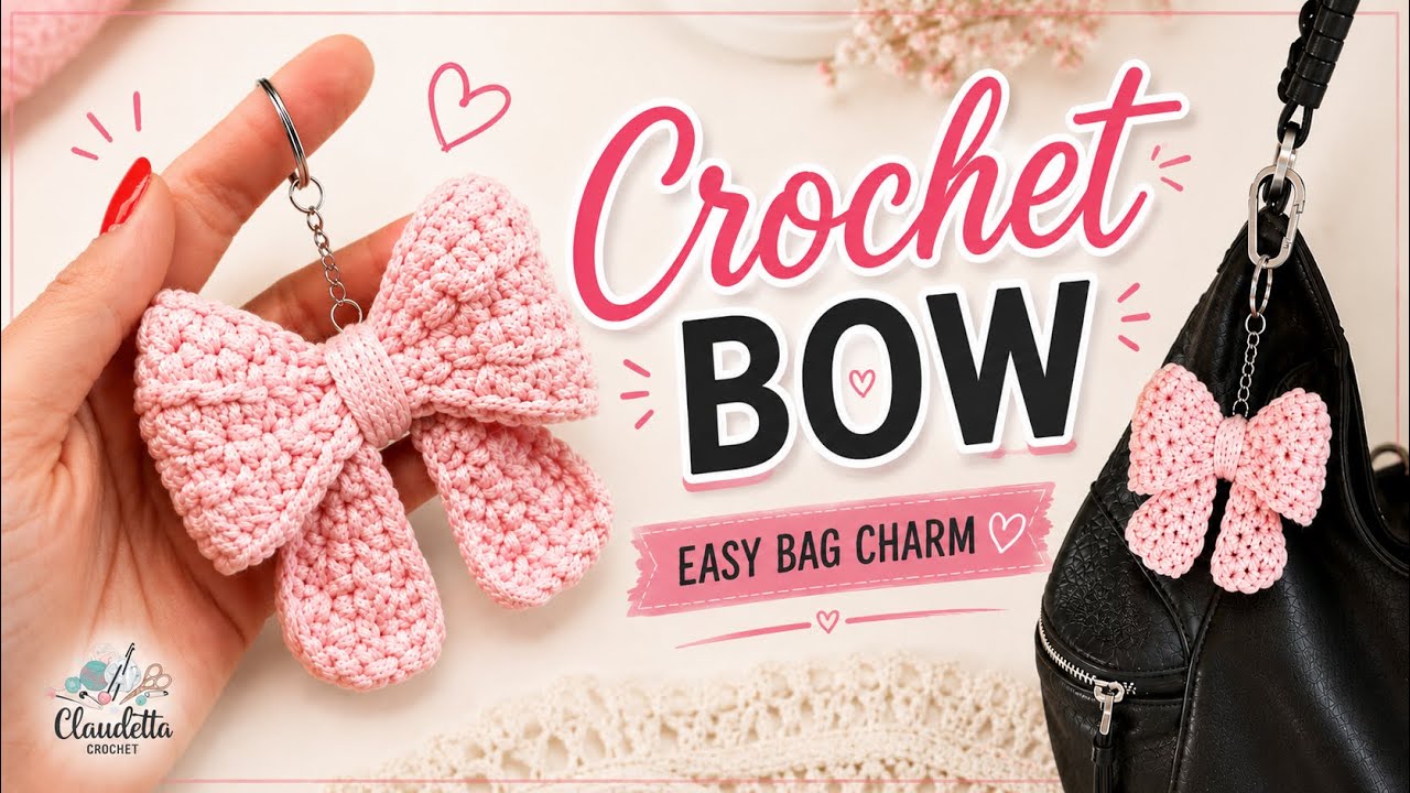 🎀 Easy Crochet Bow | Bag Charm DIY | Quick Crochet Project