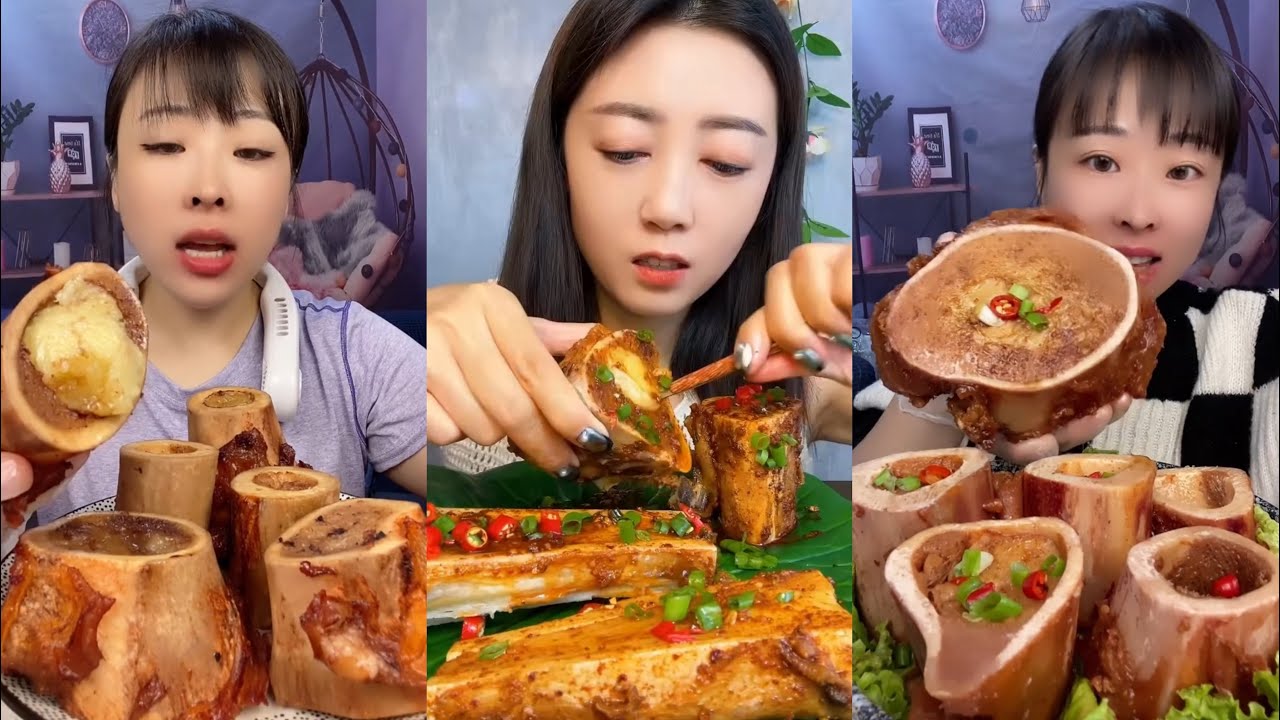 asmr mukbang spicy bone marrow - 牛骨髓 - 牛肉の骨髄 - 쇠고기 골수 - TỦY XƯƠNG BÒ - eatting show #781