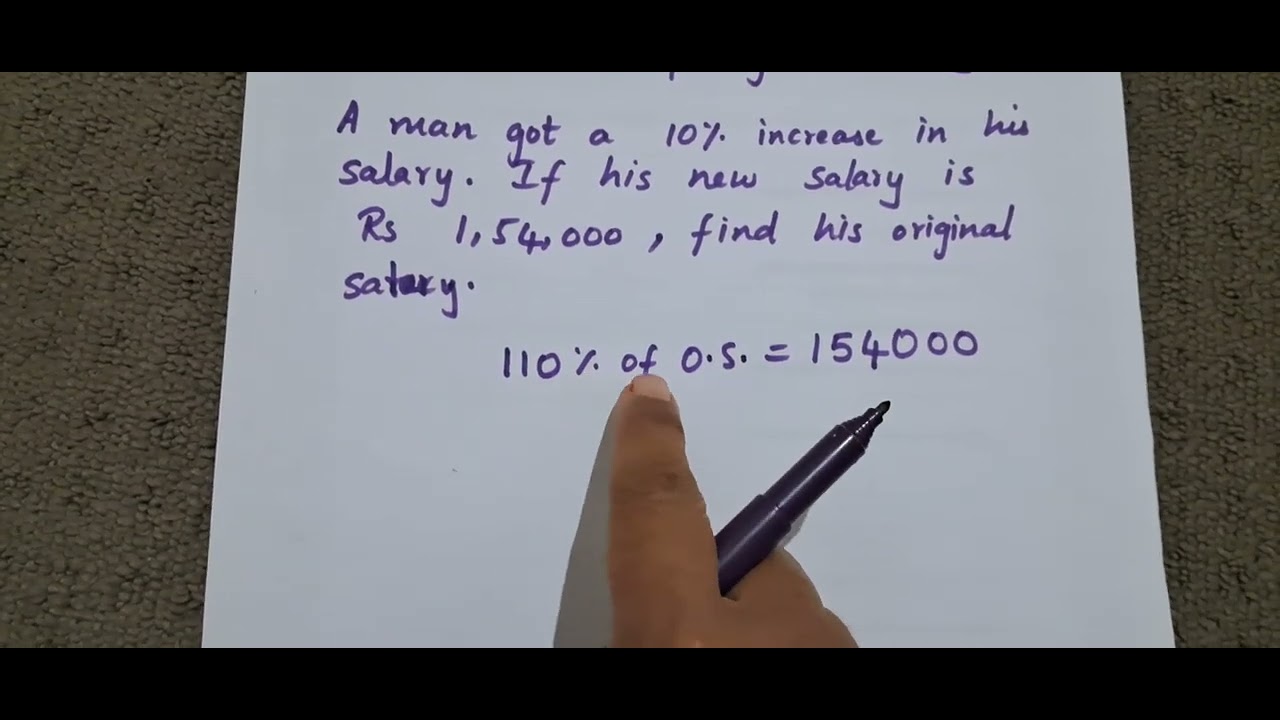 A man got a 10% increase in his salary. If his new salary is Rs. 1,54,000 ,find his original salary.