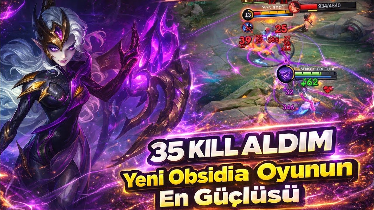 1v9 ATIP 35 KİLL ALDIM YENİ SALDIRI HIZI OBSİDİA OYUNUN EN GÜÇLÜSÜ OLMUŞ KESİN DENEYİN MLBB