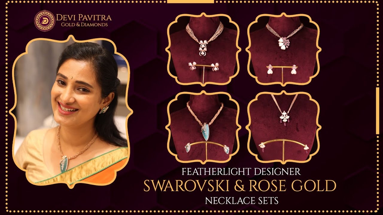 Designer Rose Gold Necklace Sets || Light weight Bridal Jewellery II Devi Pavitra Gold & Diamonds