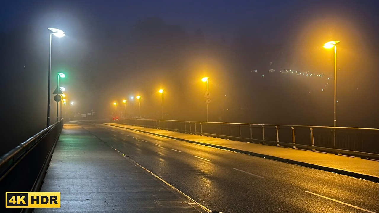 Foggy Morning Drive - Gentle Car Sound - 4K (Munich to Starnberg)