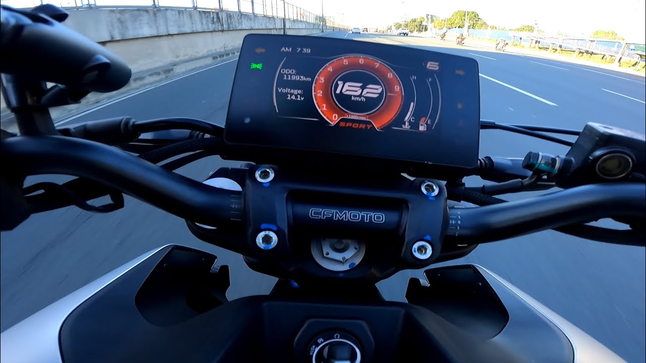 Cfmoto 300nk topspeed test | all stock | 9,500 rpm stock limit