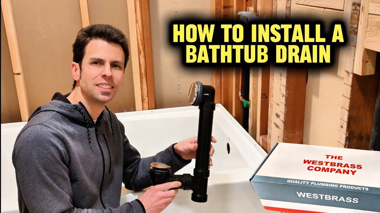 Как установить слив для ванны — комплект слива Westbrass на акриловую ванну Kohler Entity