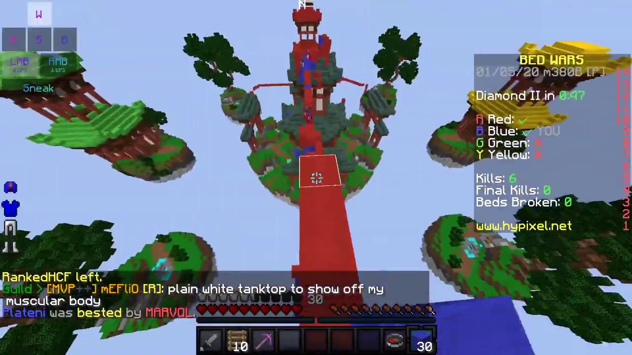 an hour of ranked bedwars
