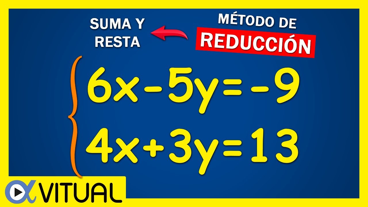 🚀 Cómo resolver SISTEMA de ECUACIONES de 2x2 ► Método de REDUCCIÓN (ELIMINACIÓN o Suma y Resta)