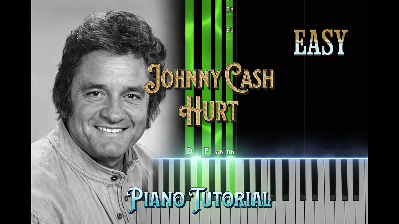 Hurt  As  Johnny Cash Easy Piano Tutorial