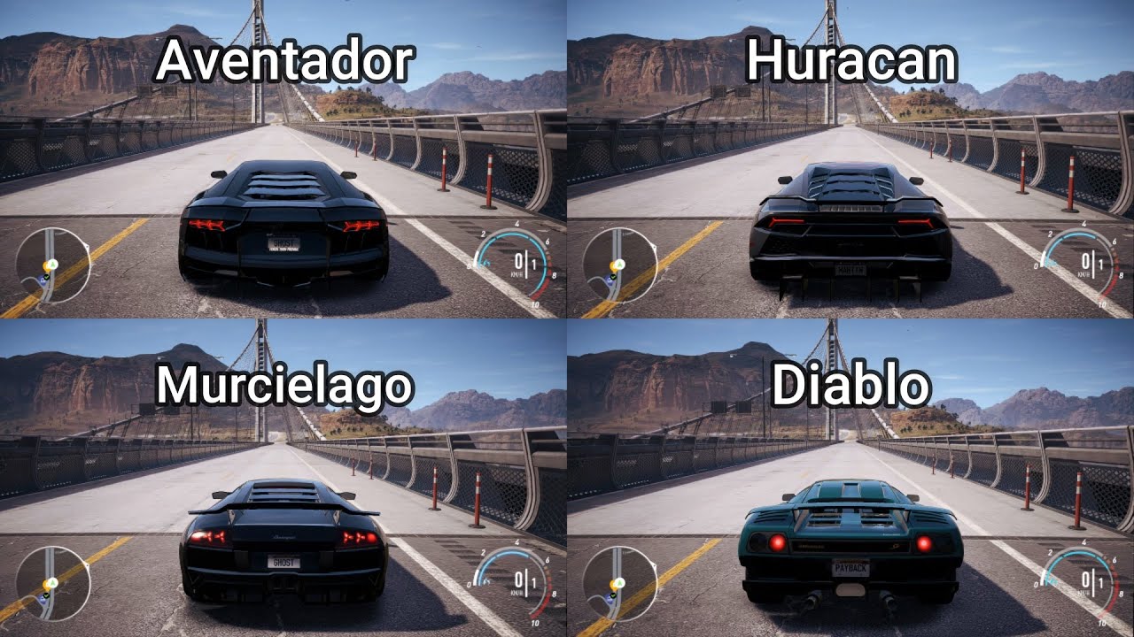 NFS Payback - Aventador VS Huracan VS Murcielago VS Diablo - Lamborghini Fight