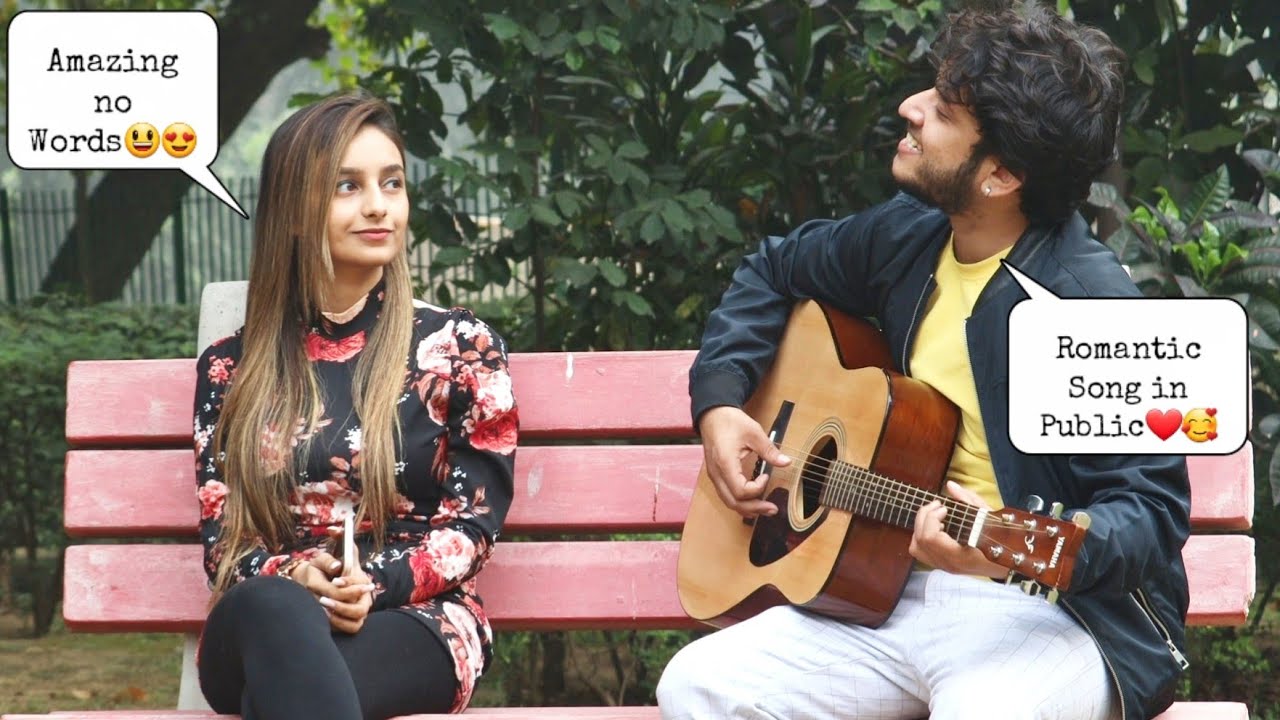 Talking & Playing Romantic Songs wid Cute Girl in Delhi Randomly Singing In Public Amazing Rxn by Mk
