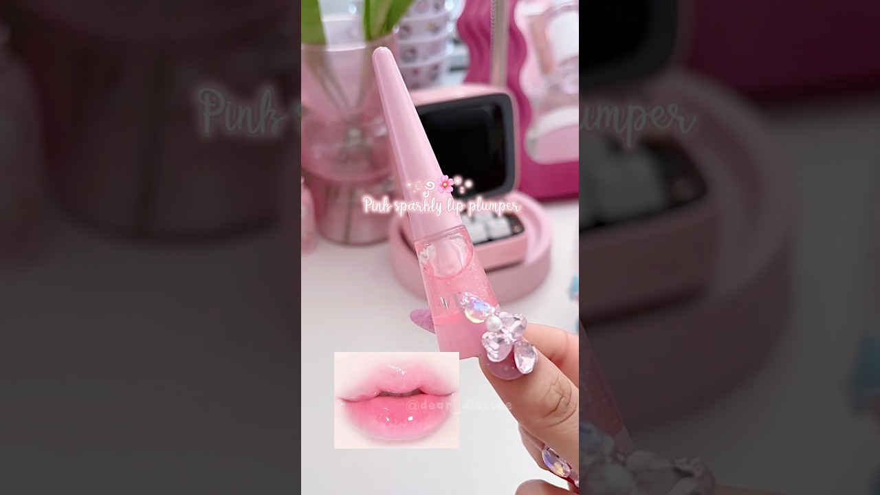 Pink Lip Plumper✨#kbeauty #makeup  #lipplumper #glitter #gloss #wonyoungism #korean #shorts #fyp