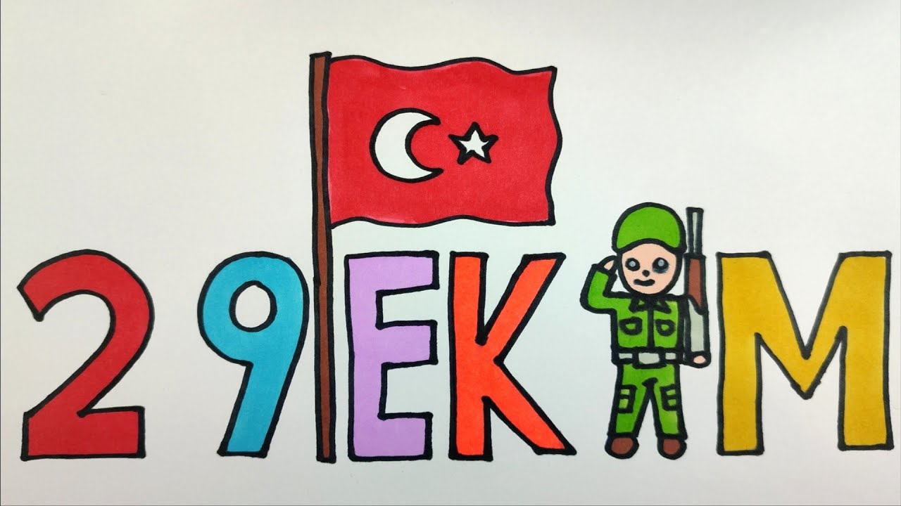 29 Ekim Resmi, 29 Ekim Cumhuriyet Bayramı Resmi Çizimi Kolay, 29 Ekim Cumhuriyet Bayramı İçin Resim