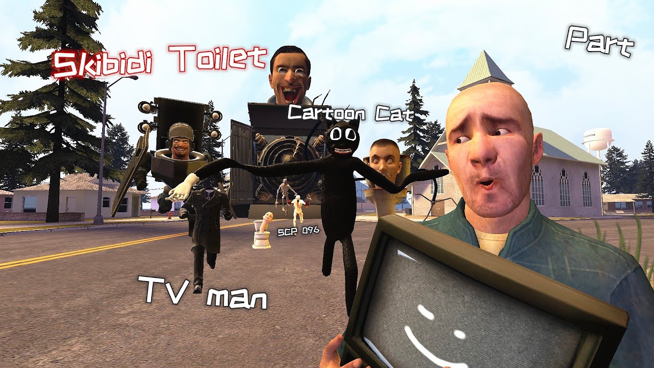 When Skibidi Toilet vs Obunga SCP 096,TV man and Cartoon Cat collection-(Garry's Mod Animation)