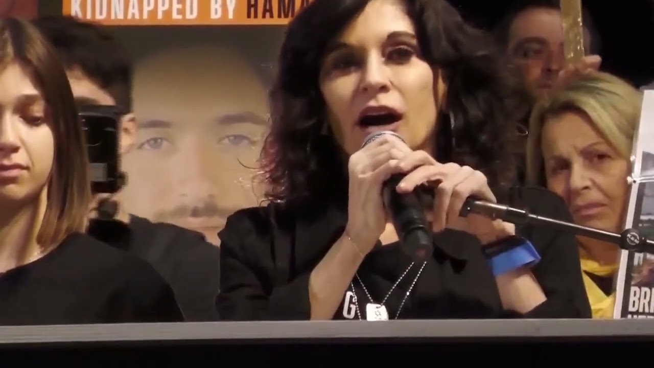 Julia Haart at the rally of the hostage's families
