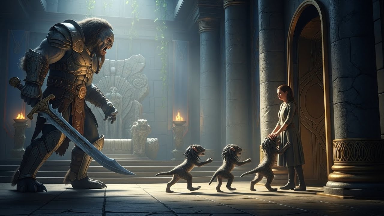 The Alpha Beast Drew His Blade — Then Froze When His Cubs Ran to the Human, Calling Her “Mother.”