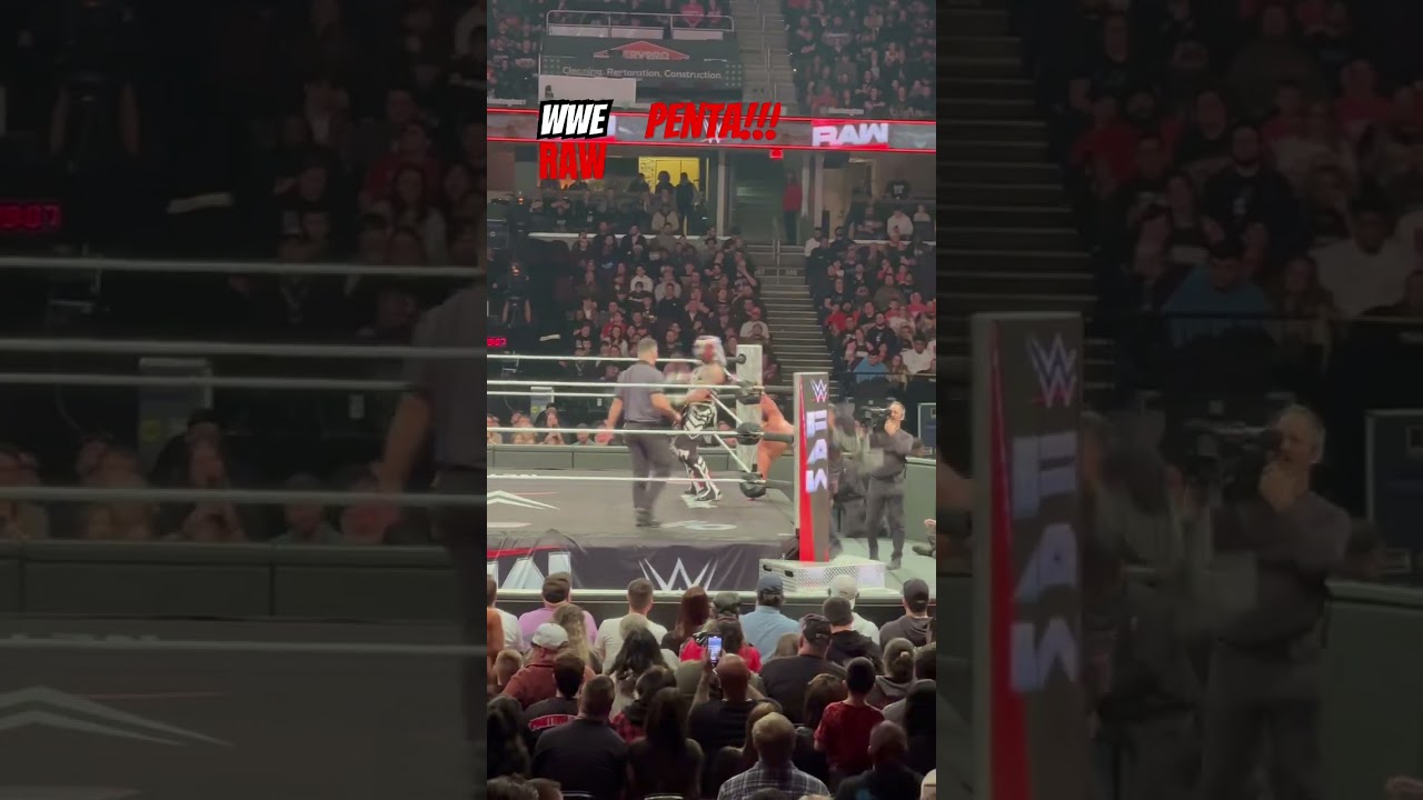 Penta does a flip over the top rope to Ludwig Kaiser on WWE Monday Night Raw Cleveland Ohio 2-3-25
