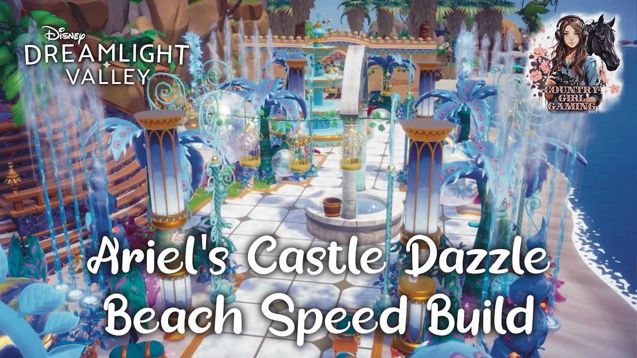 Ariel's Castle Dazzle Beach Disney Dreamlight Valley Stop Motion Speed Build