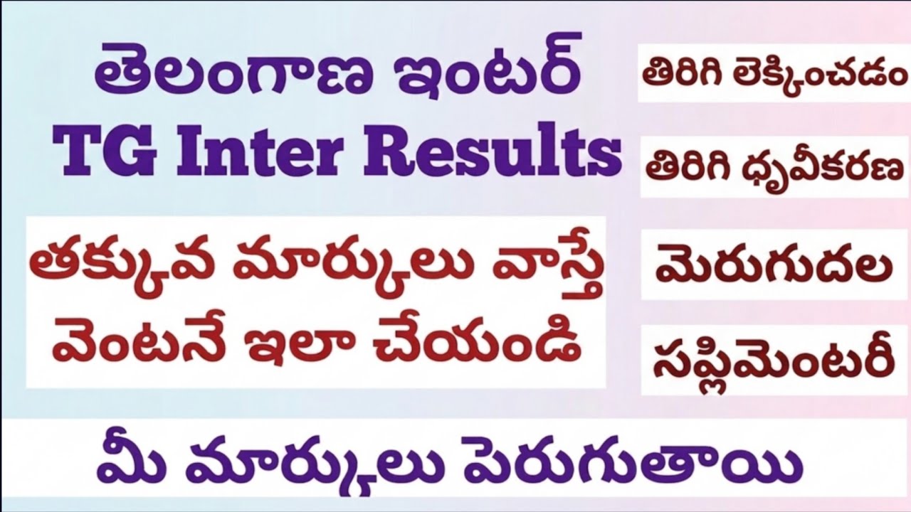 TS Inter Results 2026: Recounting, Reverification, and Betterment Fees & Dates