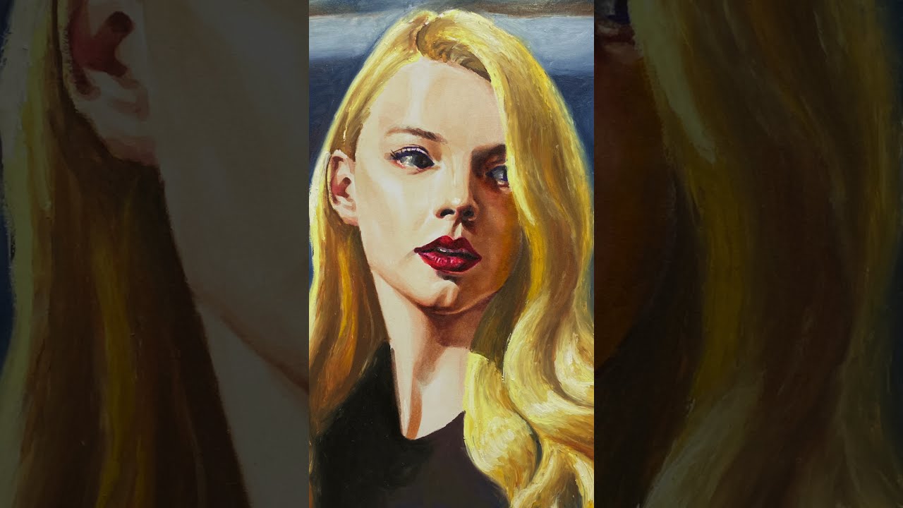Speeding Drawing Anya Taylor-Joy's face | The Queen's Gambit | EZ EZ #Shorts