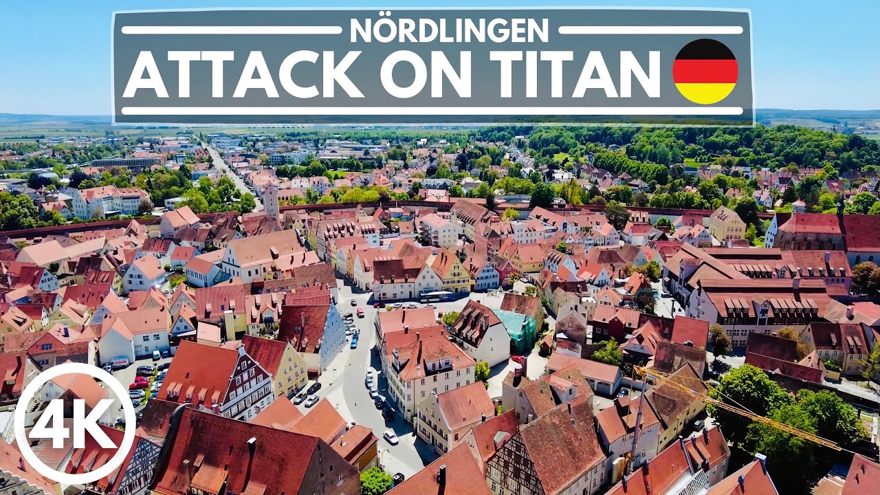 Nördlingen, Germany Walking Tour: Attack on Titan City (4K Ultra HD 60fps)
